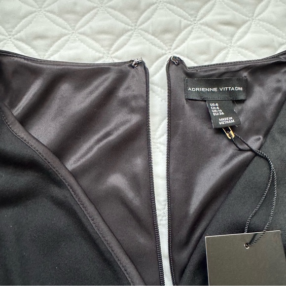 NWT Adrienne Vittadini Black Sleeveless Wrap Sheath Dress - Black - Size 6 - Picture 12 of 13